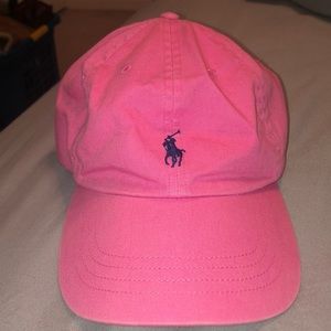 Pink and navy Ralph Lauren hat